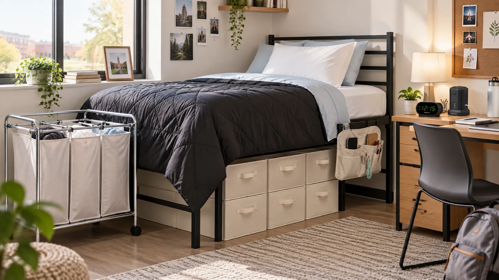 College Dorm Move-In Essentials: 10 Amazon Basics Picks for a Shared Room With No Drilling Allowed