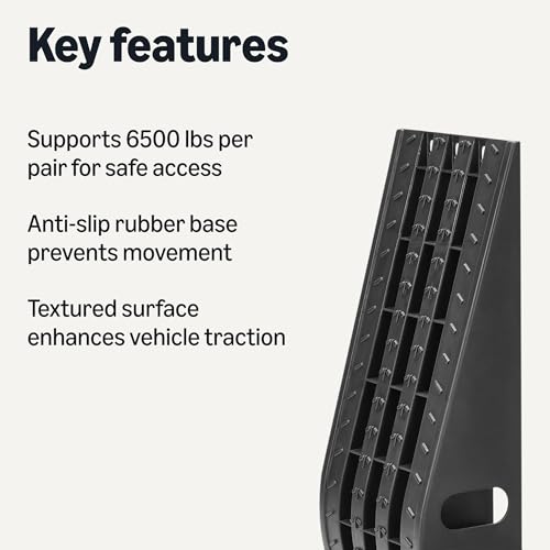 Amazon Basics Automotive Loading Ramp, Textured Traction Surface, Black, 2 Pack view 2