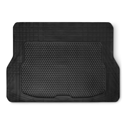 Amazon Basics Cargo Liner Floor Mat, All Weather Trunk Protection, Trimmable to Fit, Black