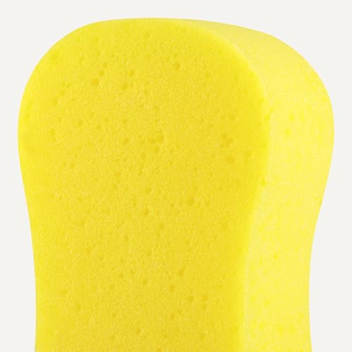 Amazon Basics Jumbo Sponges for Car Cleaning, Bodywork & Windows, Large, Yellow, Pack of 3 view 3