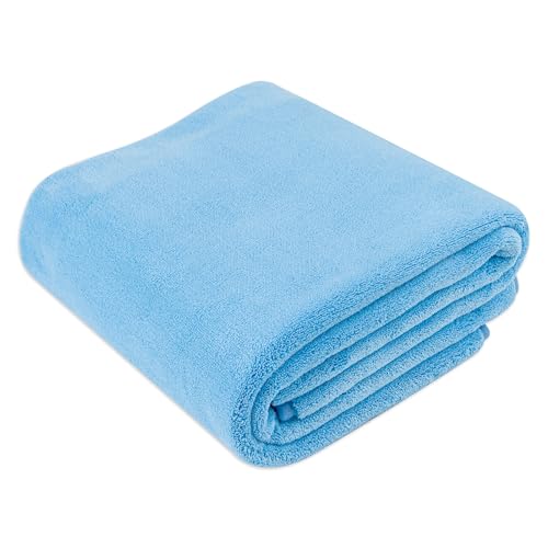 Amazon Basics Microfiber Car Drying Towel, 36"L x 25"W, Blue