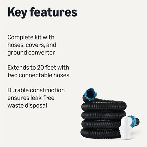 Amazon Basics RV Sewer Hose Kit, 20 ft, Black view 2