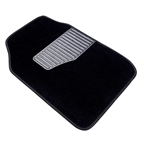Amazon Basics Universal Fit Anti-Slip Carpet Floor Mats, Full Set for Car, SUV, Van & Truck, 4 count, Black, 25"L x 17.5"W (Front), 13"L x 17.5"W (Rear) view 2
