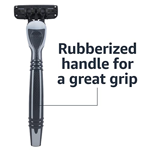 Amazon Basics 3-Blade Disposable Razors for Men, Close and Comfortable Shave, Reduces Irritation, 6 Count, 2 Packs of 3 (Previously Solimo) view 3