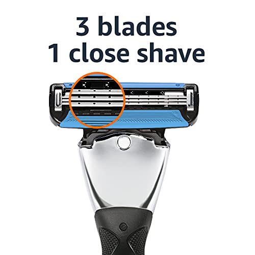 Amazon Basics 3-Blade MotionSphere Razor for Men with Dual Lubrication, Handle & 2 Cartridges (Cartridges fit Amazon Basics Razor Handles only) (Previously Solimo) view 3