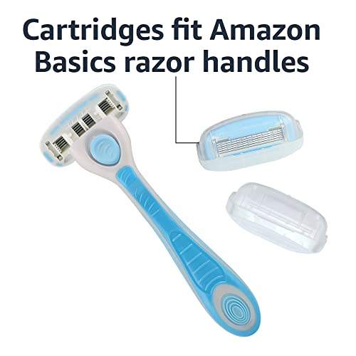 Amazon Basics 5-Blade Razor for Women, Handle, 2 Cartridges & Shower Hanger (Cartridges fit Amazon Basics Razor Handles only) (Previously Solimo)