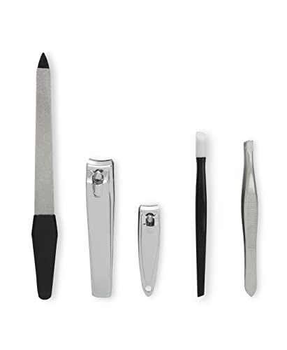 Amazon Basics 5-Piece Nail Care Grooming Kit, Manicure Pedicure Set with Nail Clippers view 3