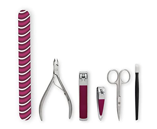 Amazon Basics 6-Piece Manicure and Pedicure Kit, Nail Care Grooming Tools with Cuticle Nipper and Nail Clippers view 2