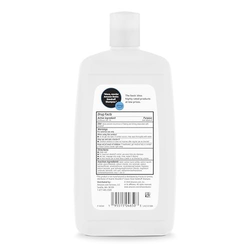 Amazon Basics Anti-Dandruff Shampoo for Itchy Scalp, Flaky and Dry Scalp, pH Balanced, Paraben-Free, Clean Scent, Normal to Oily Hair, 28.2 Ounce, 4-Pack view 3