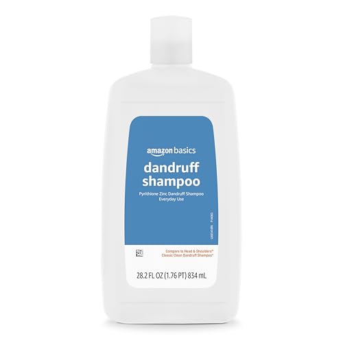 Amazon Basics Anti-Dandruff Shampoo for Itchy Scalp, Dry Scalp Relief, Flake Control, pH Balanced, Paraben-Free, Cruelty-Free, Clean Scent, Normal to Oily Hair, 28.2 fl oz, 1-Pack