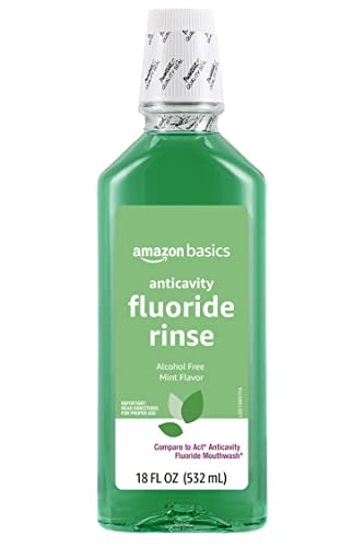 Amazon Basics Anticavity Fluoride Rinse, Alcohol Free, Mint, 18 Fluid Ounces, 1-Pack (Previously Solimo)