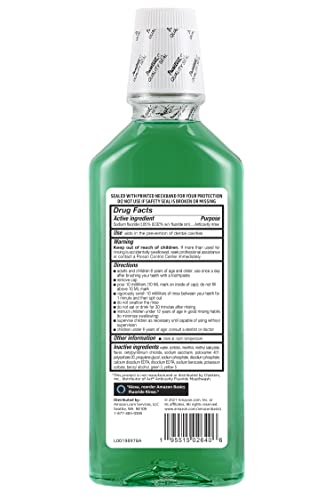 Amazon Basics Anticavity Fluoride Rinse, Alcohol Free, Mint, 18 Fluid Ounces, 1-Pack (Previously Solimo)