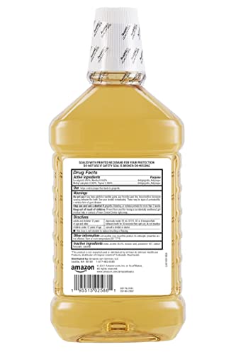 Amazon Basics Antiseptic Mouthwash, Original Flavor, Fights Plaque and Gingivitis, 1.5 Liter, 50.7 ounce (Pack of 1) (Previously Solimo) view 2