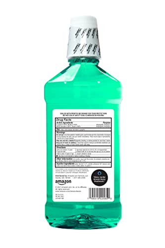 Amazon Basics Antiseptic Mouthwash, Refreshing Mint Flavor, Oral Rinse for Clean Mouth, 33.80 fl oz, 1-Pack view 2