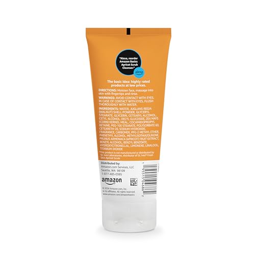 Amazon Basics Apricot Scrub Facial Cleanser, 6 Ounce (Previously Solimo)