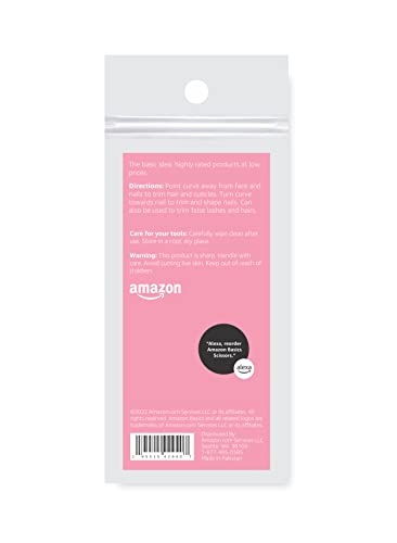 Amazon Basics Beauty Scissors, Stainless Steel, Curved Precision Cutting, Multipurpose Grooming Tool, Easy to Use, Silver view 2
