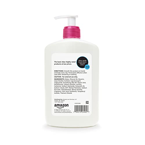 Amazon Basics Body Lotion for Extra-Dry Skin with Vitamins B5 & E, Clean Scent, 16 fl oz, Pack of 3 (Previously Solimo)