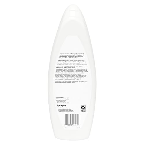 Amazon Basics Body Wash for Refreshing Skin, Cucumber, 22 fl oz (Pack of 1)