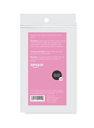 Amazon Basics Cuticle Nipper and Pusher Set, Manicure and Pedicure Nail Care Tools, Black view 2