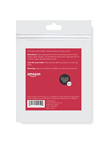 Amazon Basics Dead Skin Remover Smoothing Stone, Foot Exfoliator for Calluses and Cracked Heels, Grey, 3-Pack view 2