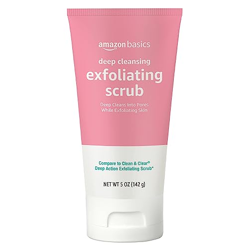 Amazon Basics Deep Cleansing Exfoliating Scrub, Oil-Free, Paraben-Free, Gentle Face Cleanser, 5 Ounces, 1-Pack
