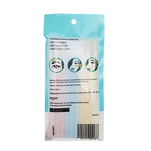 Amazon Basics Dermaplane Razor, Peach Fuzz Remover, Face Shaver for Women, Eyebrow Trimmer and Shaper, Facial Hair Removal, Exfoliating Tool with Blade Cover, Multicolor, 9 Count view 3