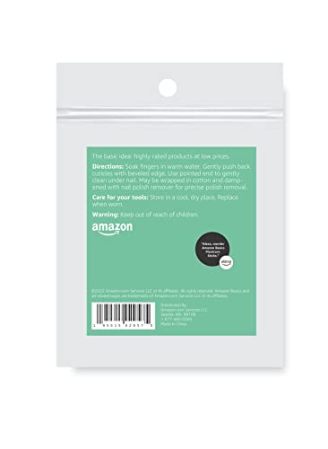 Amazon Basics Double Sided Manicure Sticks for Nail Care, Cuticle Pusher, Pedicure, Medium Length, Orange, 100 Count view 2