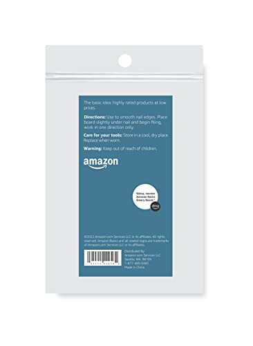 Amazon Basics Double Sided Nail Files Emery Boards for Natural Nails, Nail Care, Home and Salon Use, Pedicure, 50 Count, Brown view 2