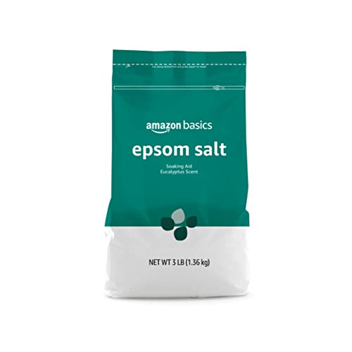 Amazon Basics Epsom Salt Soaking Aid, Eucalyptus Scented, 3 Pound (Pack of 6) (Previously Solimo)