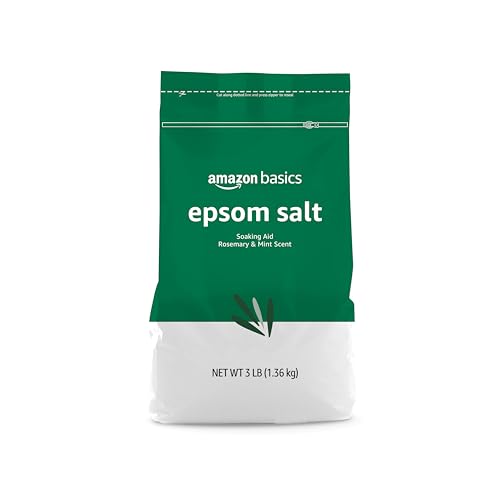 Amazon Basics Epsom Salt Soaking Aid, Soothing Rosemary & Mint Scent, 3 Pound (Pack of 1) (Previously Solimo)
