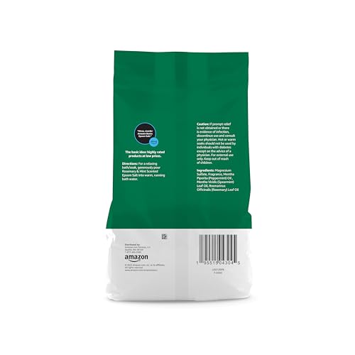 Amazon Basics Epsom Salt Soaking Aid, Soothing Rosemary & Mint Scent, 3 Pound (Pack of 1) (Previously Solimo) view 2