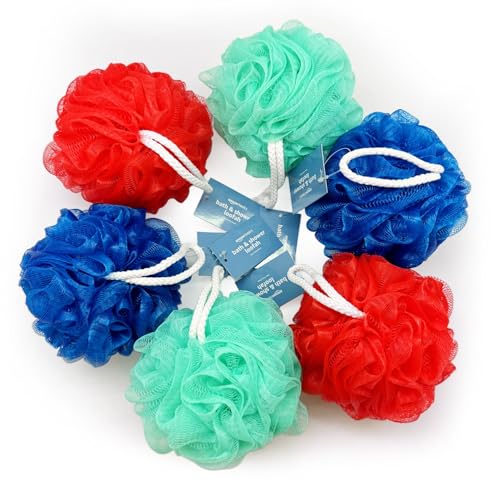 Amazon Basics Exfoliating Bath and Shower Loofah, Multicolor, Pack of 6 view 3