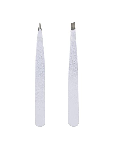 Amazon Basics Eyebrow Tweezers - Stainless Steel, 2 Pack