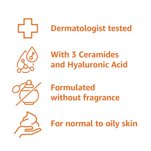 Amazon Basics Foaming Facial Cleanser with Ceramides & Hyaluronic Acid, Gentle Daily Face Wash, Non-Comedogenic, Fragrance-Free, 12 fl oz view 3