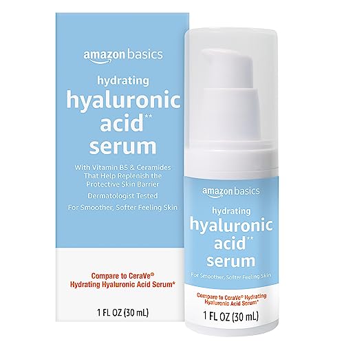 Amazon Basics Hydrating Hyaluronic Acid Serum with Essential Ceramides and Vitamin B, 1 Fluid Ounce