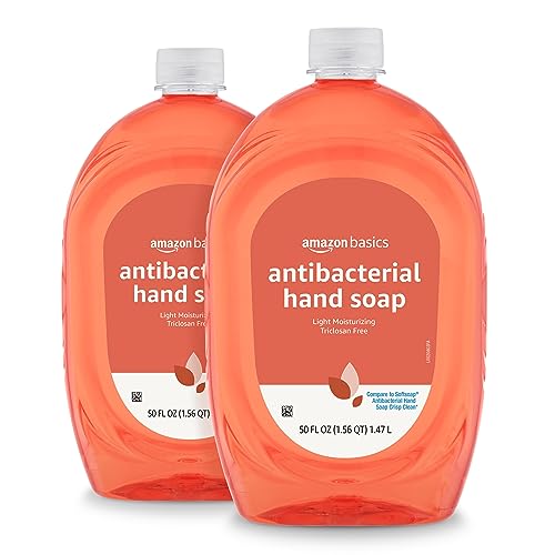 Amazon Basics Liquid Hand Soap Refill, Light Moisturizing, Triclosan-Free, Dermatologist-Tested, pH Balanced, Citrus, 50 Fl Oz (Pack of 2) (Previously Solimo)