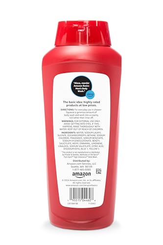 Amazon Basics Mens Soap Body Wash, Sport Scent, 18 Fluid Ounce, Pack of 6