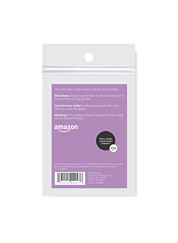 Amazon Basics Mini Eyebrow Tweezers 3-Pack, Black/White/Grey
