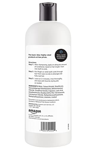Amazon Basics Moisture Rich Conditioner for Dry and Damaged Hair, Nourishing, Softens, with Vitamin E, 28 Fluid Ounce view 2
