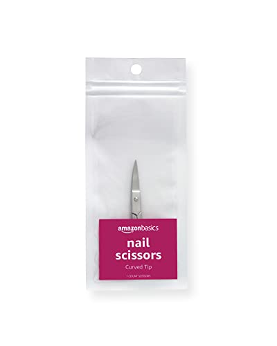 Amazon Basics Nail Scissors, Silver