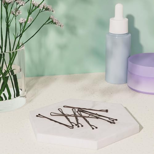 Amazon Basics No Slip Bobby Hair Pins, Brunette Brown, High Gloss for Comfortable All-Day Styling and Updos, All Hair Types, 72 Count view 3