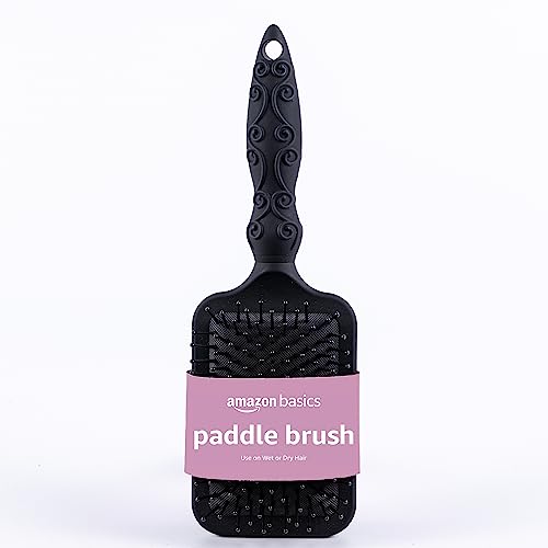 Amazon Basics Paddle Brush for Hair, Gentle Detangling
