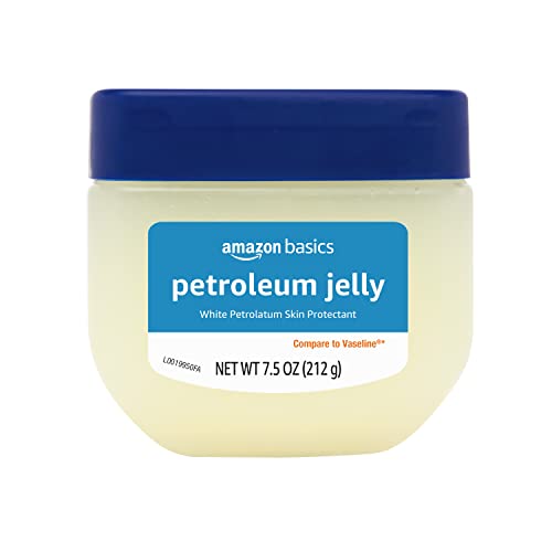 Amazon Basics Petroleum Jelly White Petrolatum Skin Protectant, Unscented, 7.5 oz, 4-Pack, (Previously Solimo)