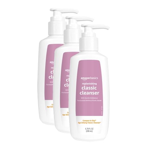 Amazon Basics Replenishing Cleanser Exfoliating Face Wash, Unscented, 6.78 fl oz (Pack of 3)