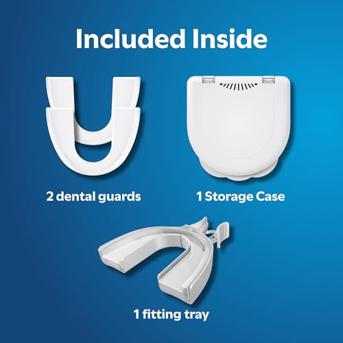 Amazon Basics Rest Assured Grind No More Classic Dental Guard, Custom Nighttime Protection from Clenching Teeth, Bruxism, Moldable Fit, Storage Case and Fitting Tray, 2 Pack