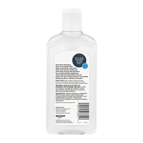 Amazon Basics Rose Water Hydrating Facial Toner, Alcohol Free, 16 fl oz view 2