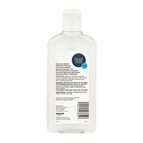 Amazon Basics Witch Hazel Pore Perfecting Toner, Unscented, 16 Fluid Ounces, 1-Pack