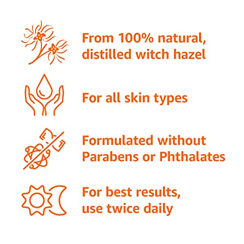 Amazon Basics Witch Hazel Pore Perfecting Toner, Unscented, 16 Fluid Ounces, 1-Pack