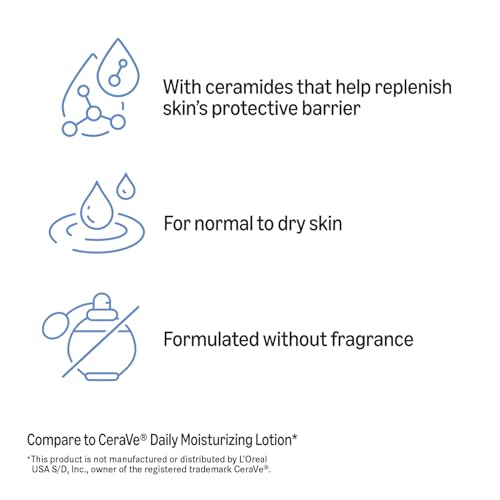Amazon Essentials Daily Moisturizing Lotion for Face and Body, Fragrance Free, with Ceramides, 12 Fluid Ounces, 2-Pack view 3