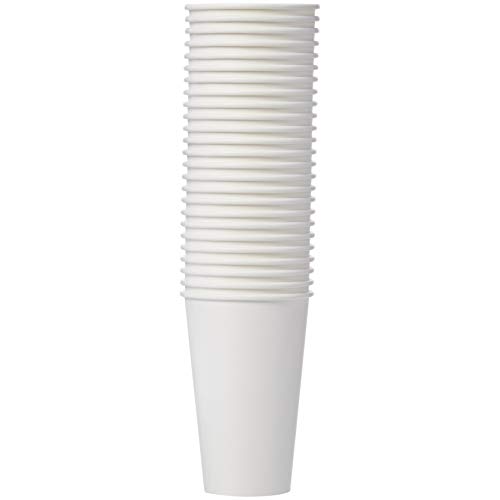 Amazon Basics Compostable Disposable Coffee Cups for Hot Beverage and Cold Drinks, Leak-Proof Paper, 16 Ounces, White, 500 Count view 2